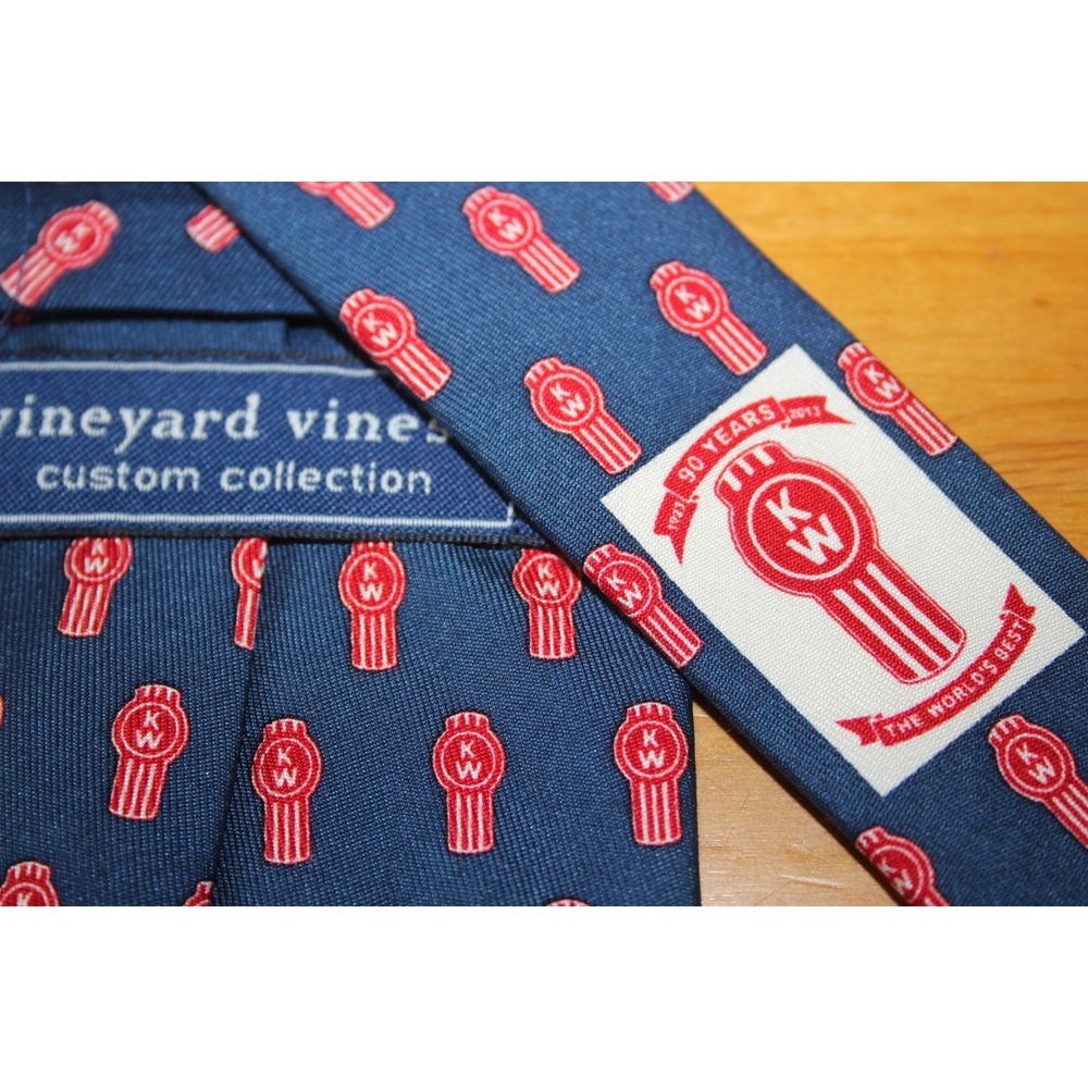 VINEYARD VINES Custom 90 Years KW Navy Silk Tie Made USA Men's Necktie Kenworth
